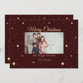 Red and Gold Staright Foto Weihnachten (Vorne/Hinten)