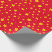 Red and Gold Stars Muster Geschenkpapier (Ecke)