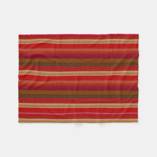Red and Gold Stripes Fleecedecke (Vorderseite (Horizontal))