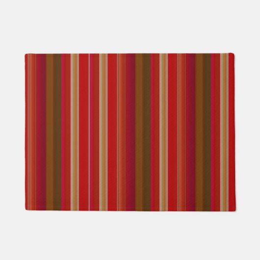 Red and Gold Stripes Fußmatte (Vorderseite)