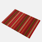 Red and Gold Stripes Fußmatte (Schrägansicht)