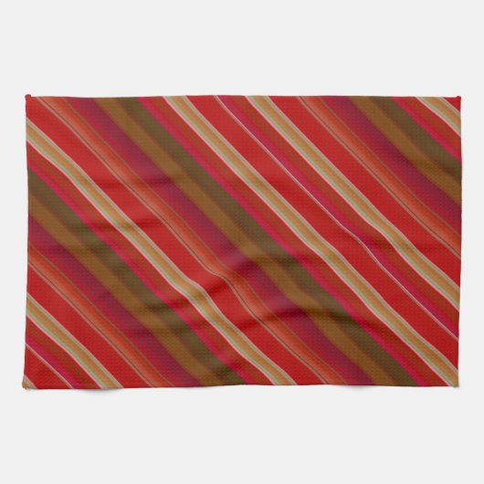 Red and Gold Stripes Geschirrtuch (Horizontal)