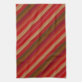 Red and Gold Stripes Geschirrtuch (Vertikal)