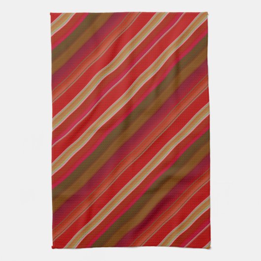 Red and Gold Stripes Geschirrtuch (Vertikal)