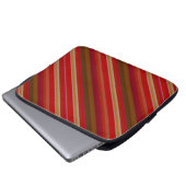 Red and Gold Stripes Laptopschutzhülle (Vorne Knopf)