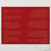 Red and Gold Tassel Hindu Wedding Program (Rückseite)