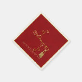 Red and Gold Tassel Indian Wedkin Napkin Serviette (Ecke)