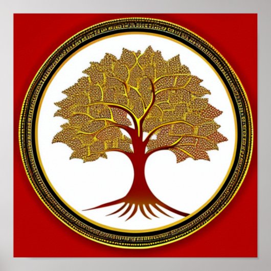 Red and Gold Tree of Life Poster (Vorne)