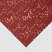 Red and Gold Typografie Script Frohe Weihnachten Seidenpapier (Detail)