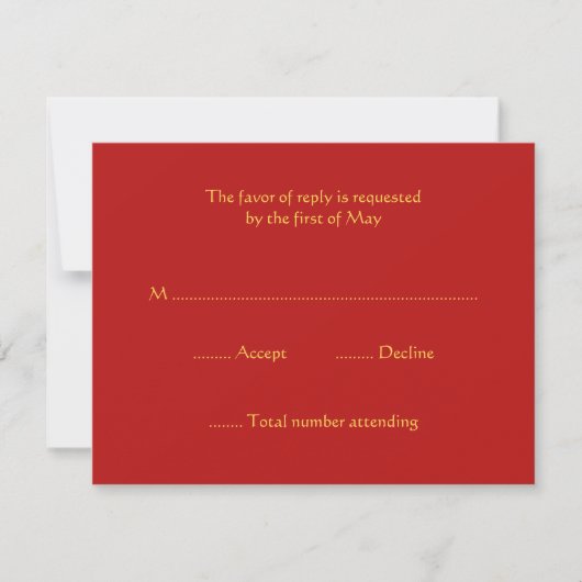 Red and Gold UAWG Response Cards RSVP Karte (Vorderseite)