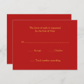 Red and Gold UAWG Response Cards RSVP Karte (Vorne/Hinten)