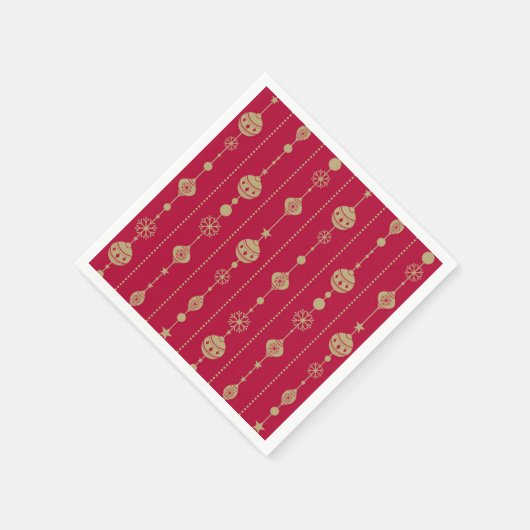 Red and Gold Weihnachtsgeschmack Serviette (Ecke)