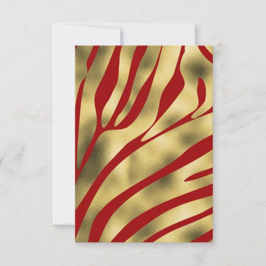 Red and Gold Zebra Blank Grußkarte (Vorderseite)