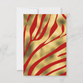 Red and Gold Zebra Blank Grußkarte (Rückseite)