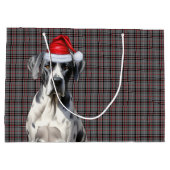 Red and Grau Kariert Great Dane Hund Lover Holiday Große Geschenktüte (Rückseite)