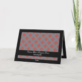Red and Gray Gingham Pattern Karte (Rückseite)