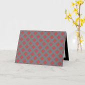 Red and Gray Gingham Pattern Karte (Gelbe Blume)