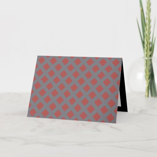 Red and Gray Gingham Pattern Karte (Vorderseite)