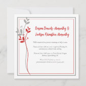 Red and Gray Modern Botanical Reception Only | Einladung (Vorderseite)