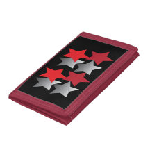 Red and Gray Star Designed Wallet