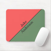 Red and Green 45 Degrees Minimalist Mousepad (Mit Mouse)