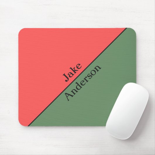 Red and Green 45 Degrees Minimalist Mousepad (Mit Mouse)