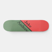 Red and Green 45 Degrees Minimalist Skateboard (Horizontal)
