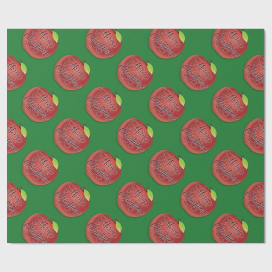 Red and Green Apple Weihnachtsgeschenke Wrap Geschenkpapier (Flach)