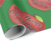 Red and Green Apple Weihnachtsgeschenke Wrap Geschenkpapier (Rolleneckpunkt)