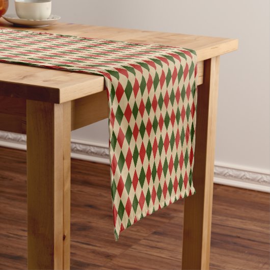 Red And Green Argyle  Short Table Runner Kurzer Tischläufer (Beispiel)