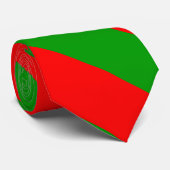 Red and Green Broad University Stripe Tie Krawatte (Gerollt)