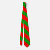 Red and Green Broad University Stripe Tie Krawatte (Rückseite)