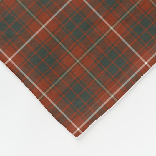 Red and Green Bruce Clan Tartan Fleecedecke (Ecke)