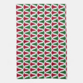 Red and Green Buffallo Plaid Christmas Tree Geschirrtuch (Vertikal)