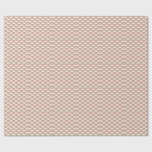 Red and Green Candy Cane Christmas Wrapping Paper Geschenkpapier (Flach)