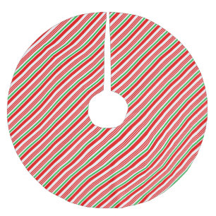 Red and Green Candy Cane Strip Christmas Polyester Weihnachtsbaumdecke