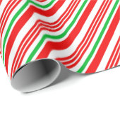 Red and Green Candy Cane Stripes Weihnachten Geschenkpapier (Rolleneckpunkt)