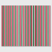 Red and Green Candy Cane Weihnachtsstreifen Geschenkpapier (Flach)