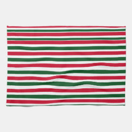 Red and Green Candy Cane Weihnachtsstreifen Geschirrtuch