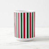 Red and Green Candy Cane Weihnachtsstreifen Kaffeetasse (Mittel)