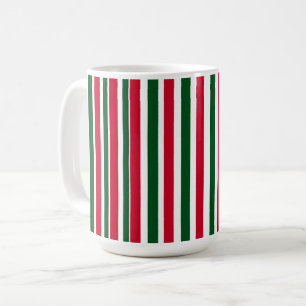 Red and Green Candy Cane Weihnachtsstreifen Kaffeetasse