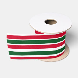 Red and Green Candy Cane Weihnachtsstreifen Satinband