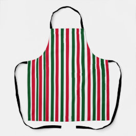 Red and Green Candy Cane Weihnachtsstreifen Schürze