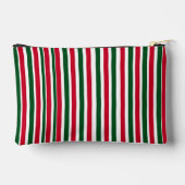 Red and Green Candy Cane Weihnachtsstreifen Zubehörtasche (Rückseite)