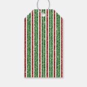 Red and Green Candy Stripes Weihnachtskatzen Geschenkanhänger (Rückseite)