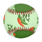 Red and Green Chili peppers pattern Baseball (Rückseite)