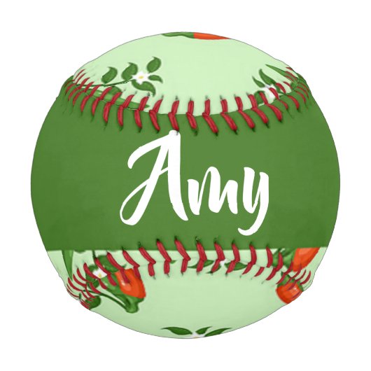 Red and Green Chili peppers pattern Baseball (Vorderseite)