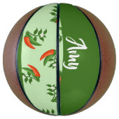 Red and green chili peppers pattern basketball (Vertikal)