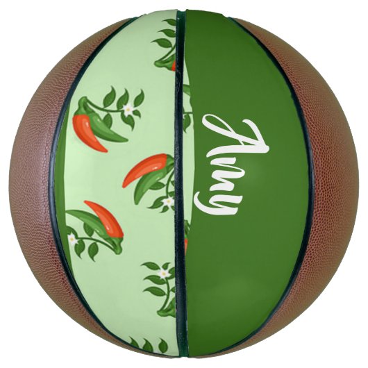 Red and green chili peppers pattern basketball (Vertikal)