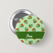 Red and Green Chili peppers pattern Button (Vorne & Hinten)